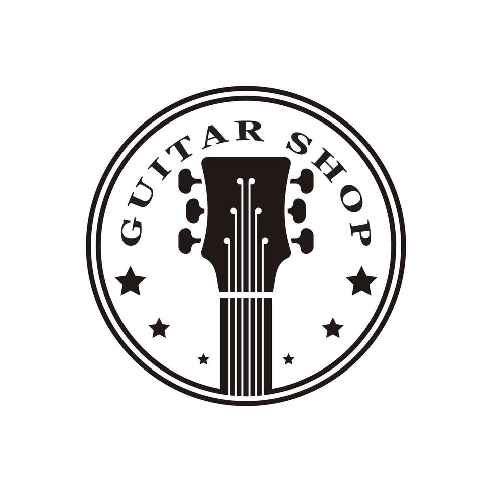 icono de diseño de logotipo de guitarra y vector de símbolo