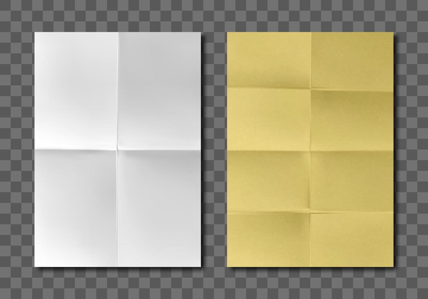 hojas de papel amarillo blanco dobladas en blanco vector