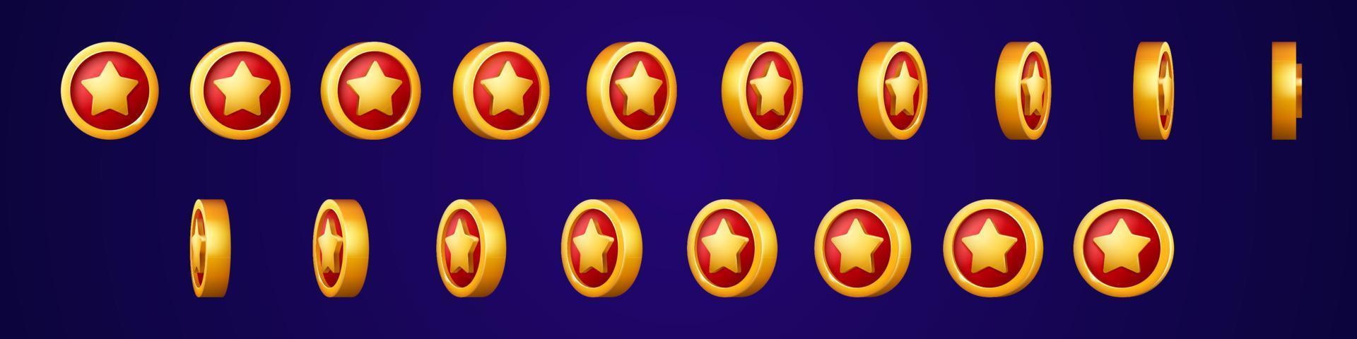 Circle badge with star turn around vector