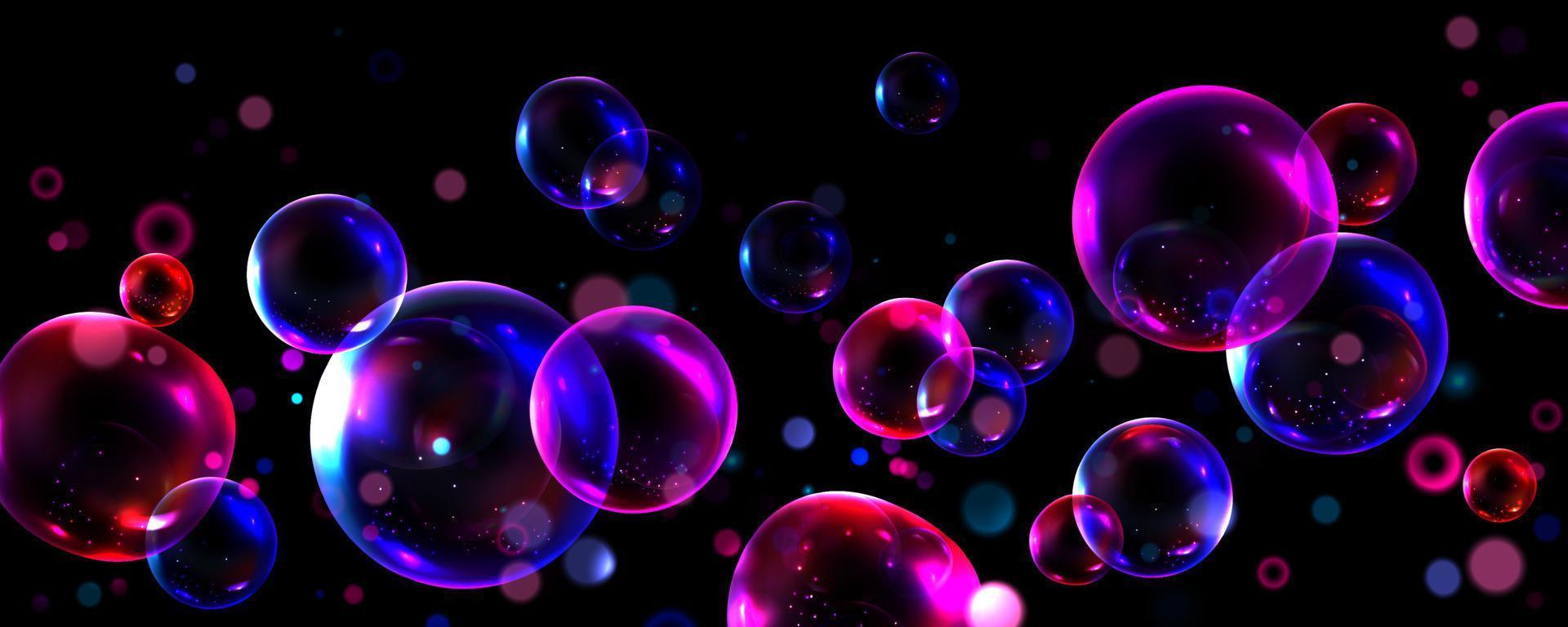 Abstract background with transparent soap bubbles vector