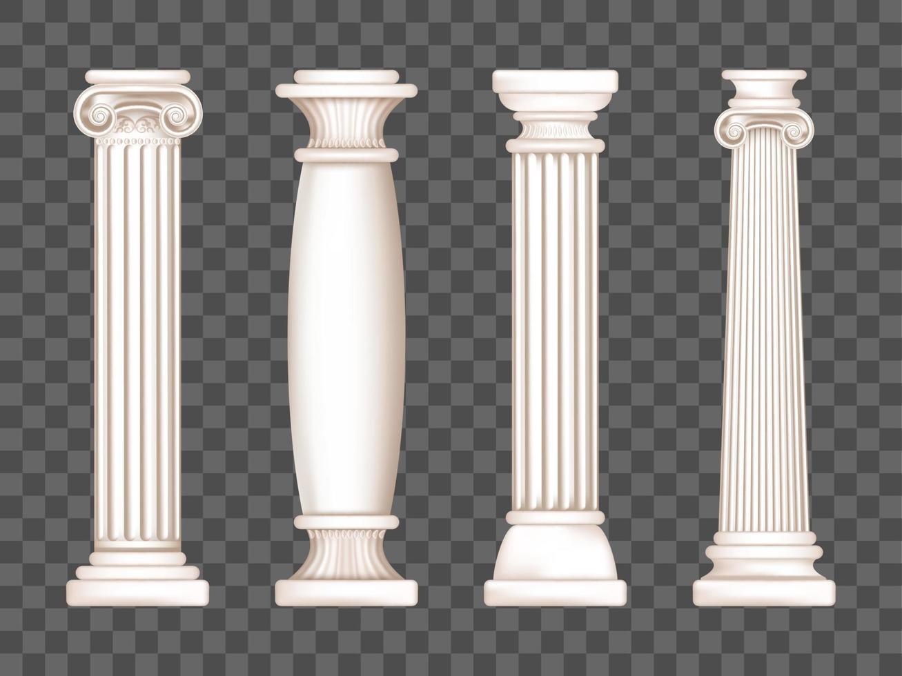 Ancient white marble greek columns vector