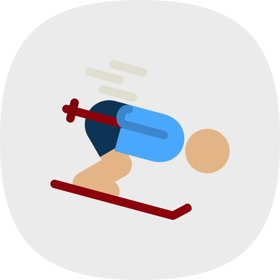 Skiing Vector Icon Design