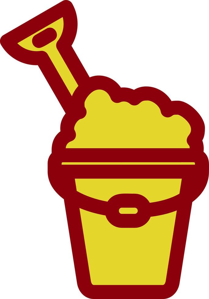 Sand Bucket Vector Icon Design