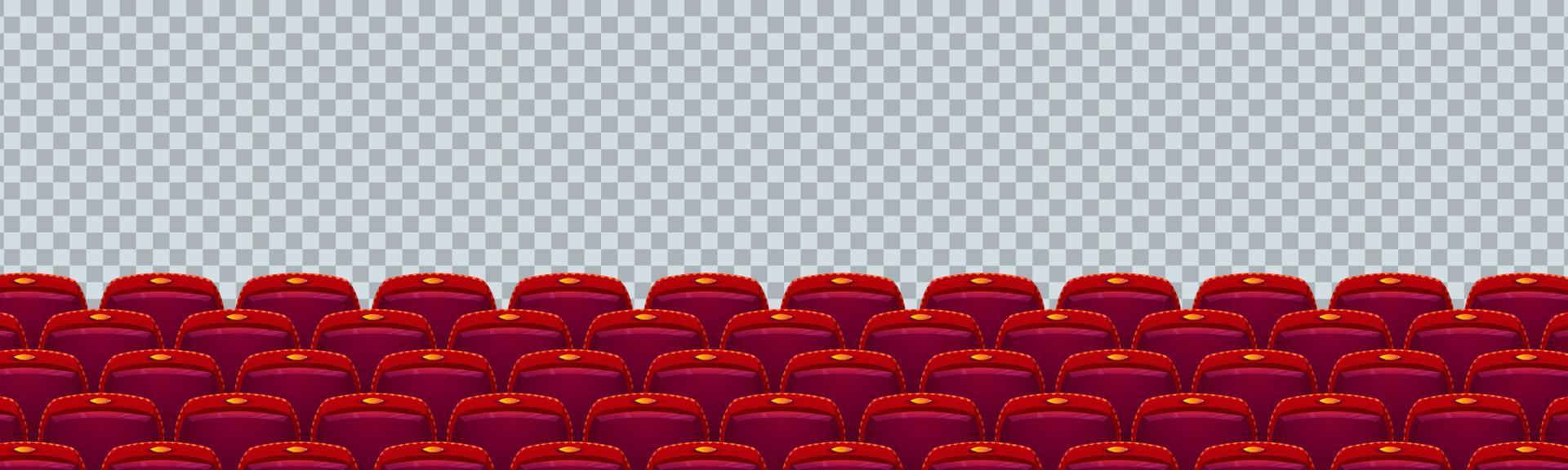 filas de asientos de cine, sillas aisladas de cine vector