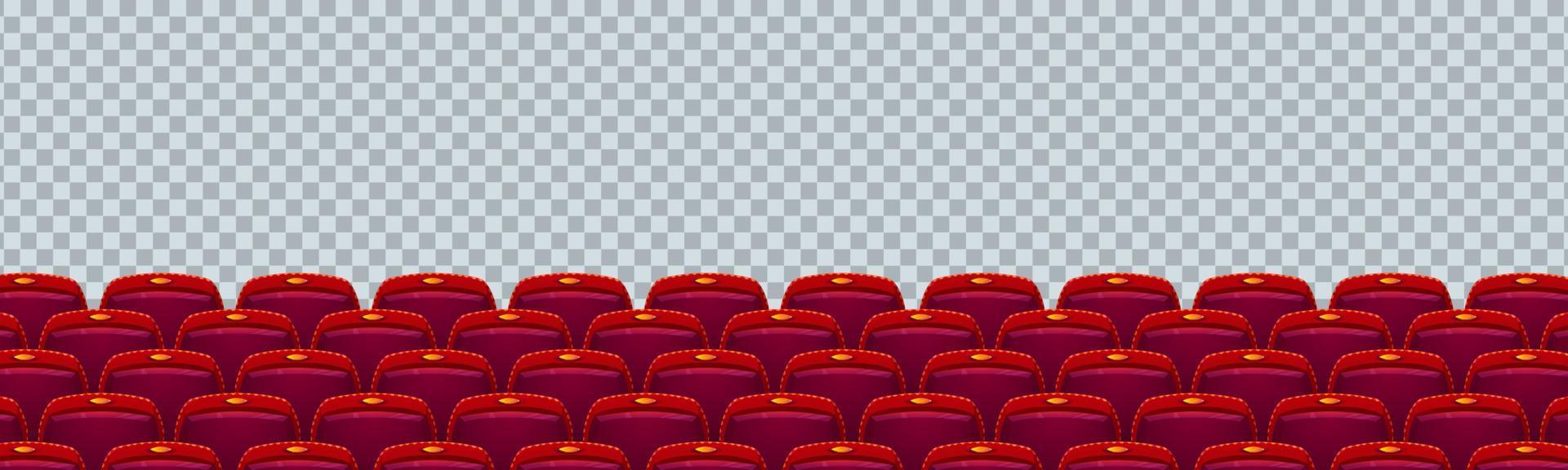 Cinema seat rows, movie theater isolated chairs vector