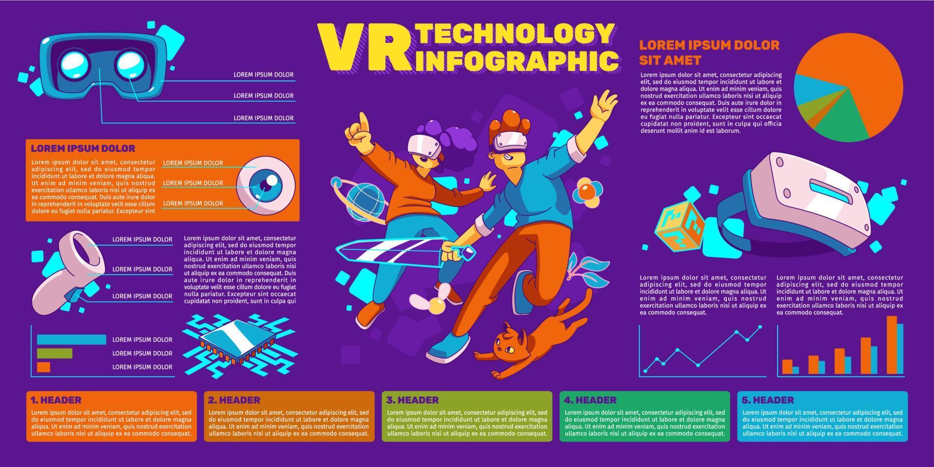 infografía de tecnología vr, gráfico visual, banner vector