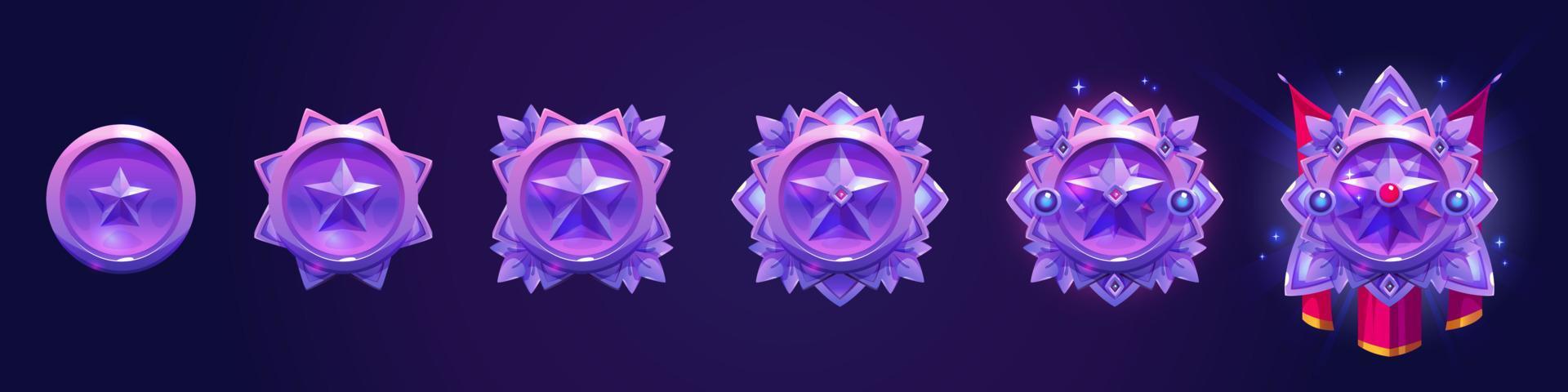 Rank badge, arcana, game award badge evolution vector