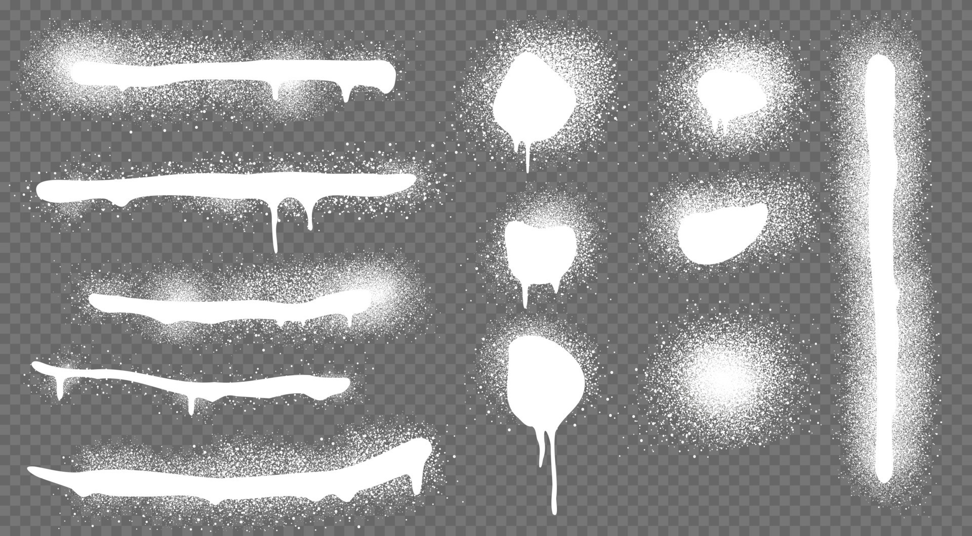 White paint spray brushes, ink splashes and lines 16962512 Vector Art at Vecteezy
