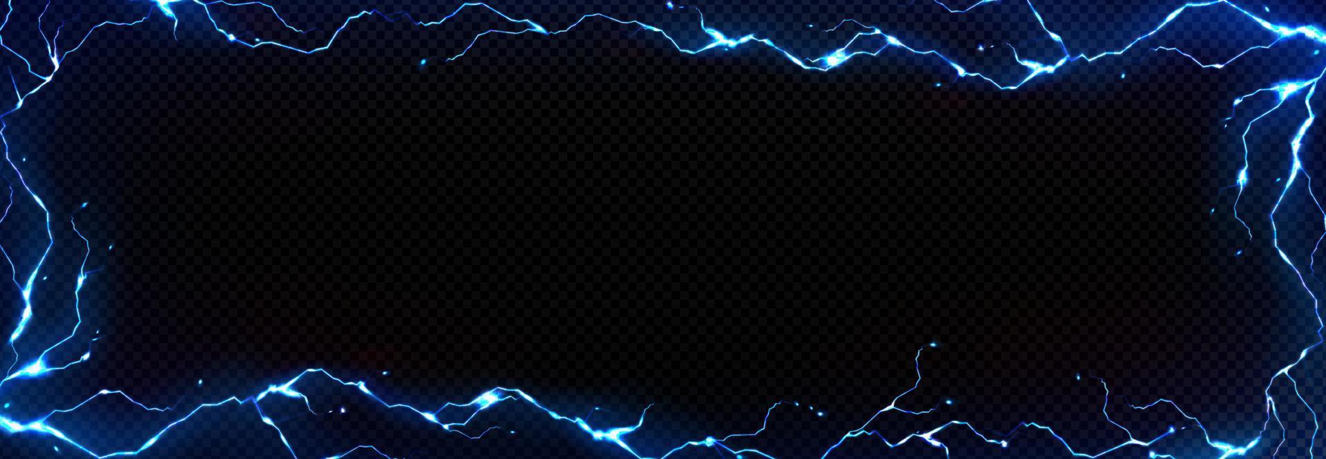 Lightning frame, thunder bolt effect background vector