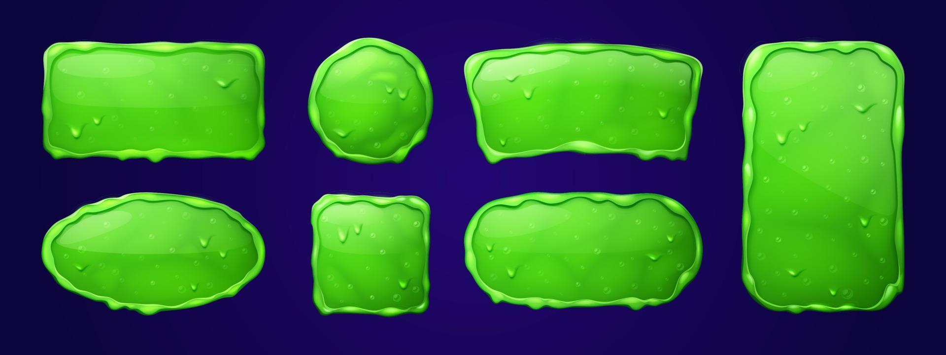 Set of sticky slime frames isolated on background vector