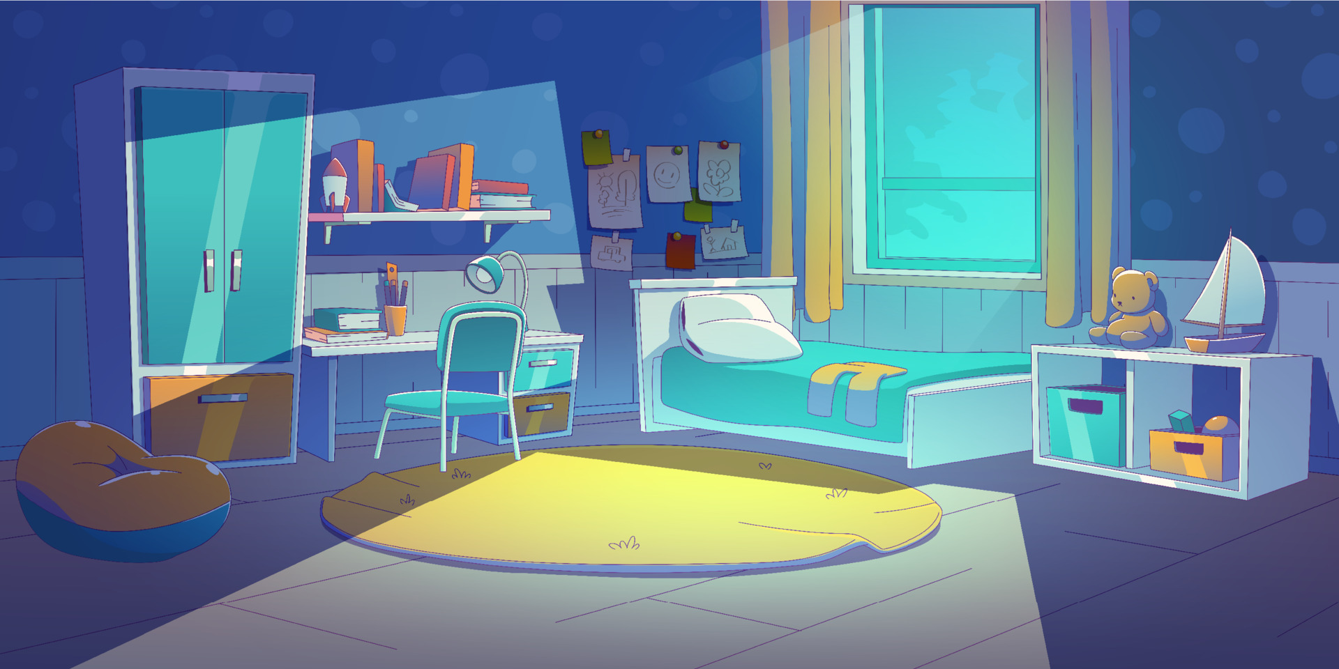 Child Bedroom Interior At Night 16962748 Vector Art At Vecteezy child-bedroom-interior-at-night-16962748-vector-art-at-vecteezy