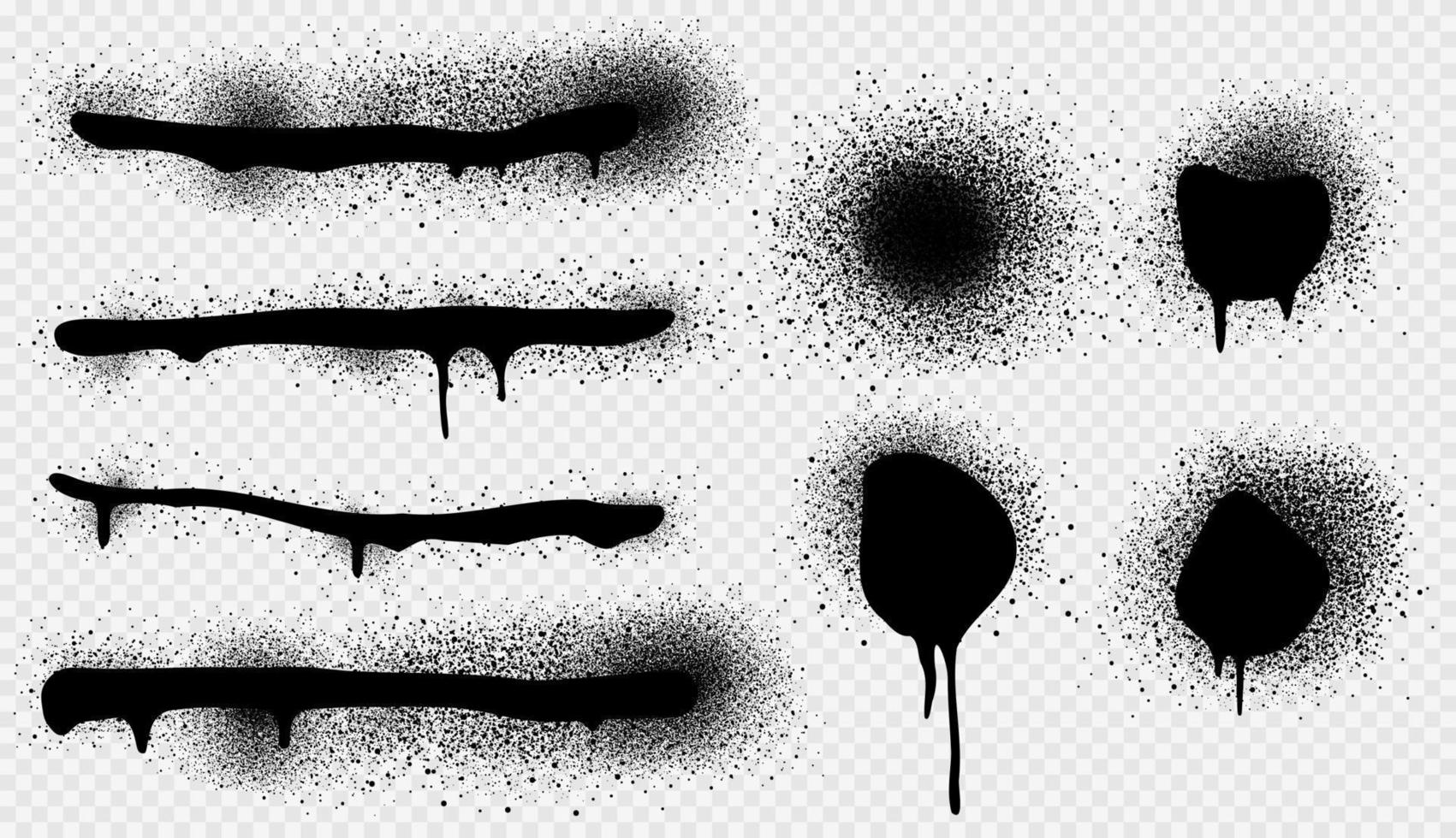 Set of black paint stains isolated on white background vector