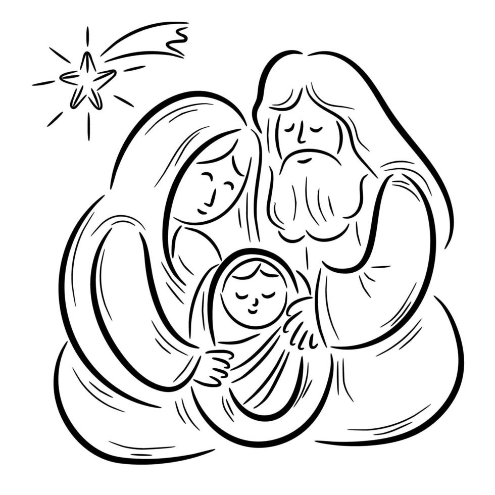 Manger scene with the birth of Jesus vector