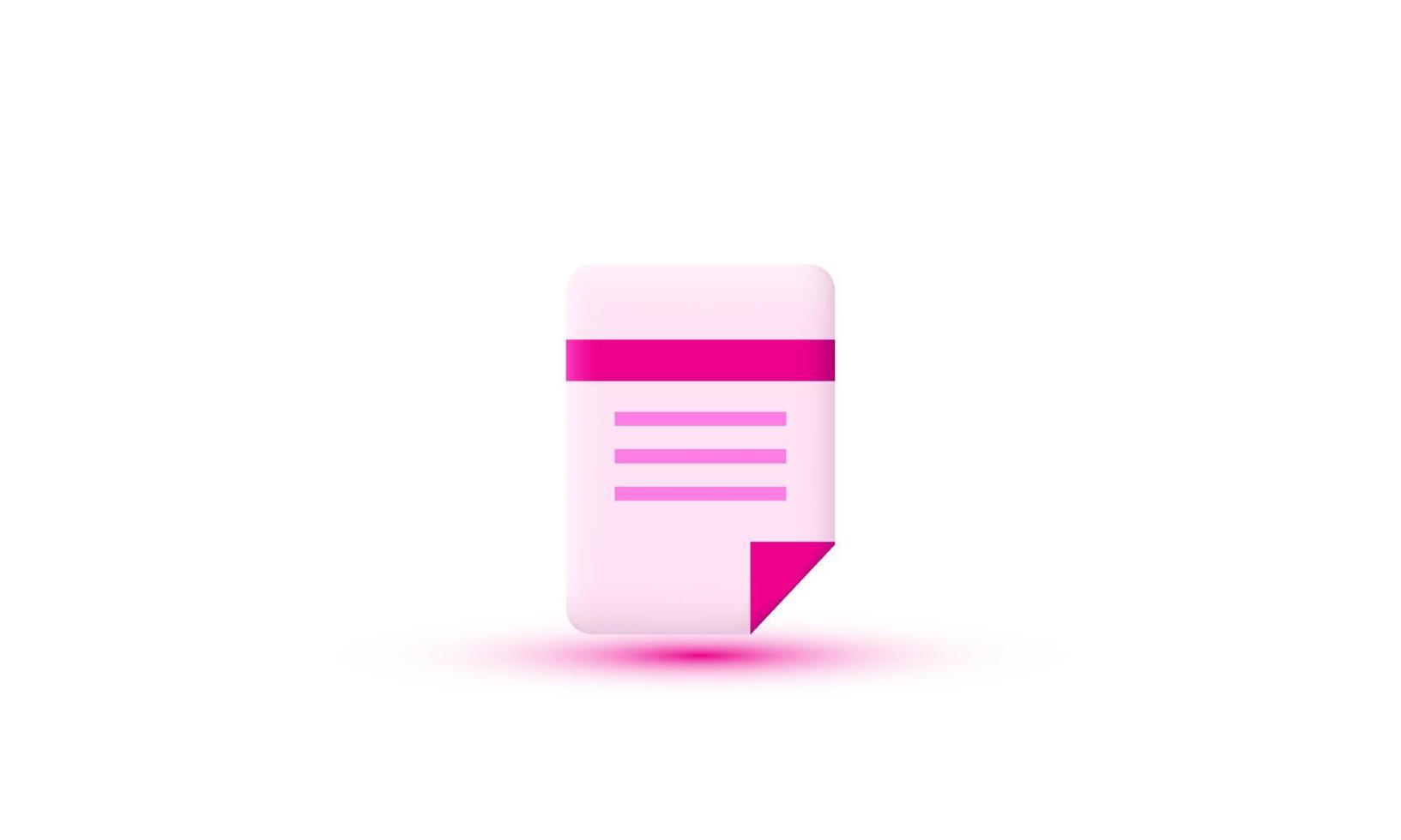 illustration realistic icon document minimal modern style 3d creative isolated on background vector