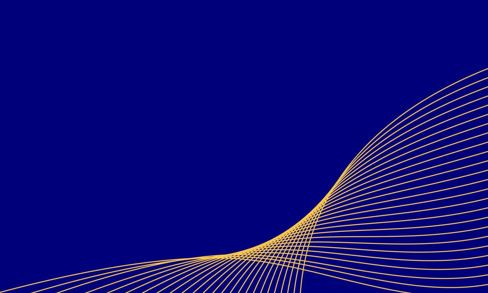 illustration abstract blue wavy yellow line background vector