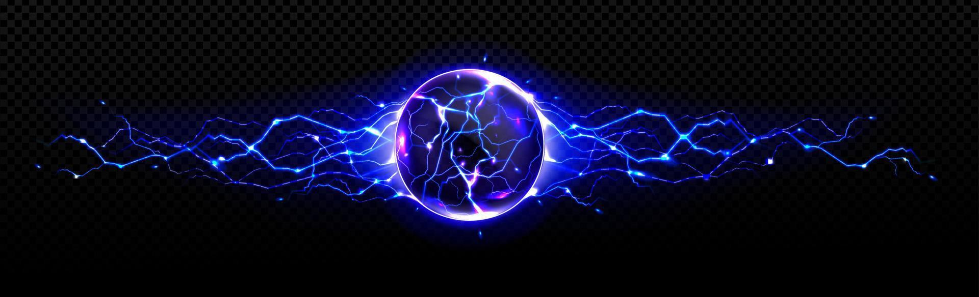 Electric ball with discharge strikes, lightning vector