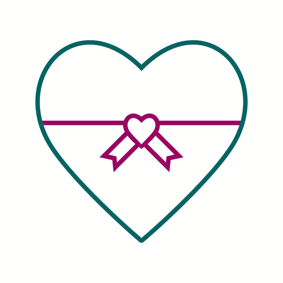 Unique Heart Shaped Gift Vector Line Icon