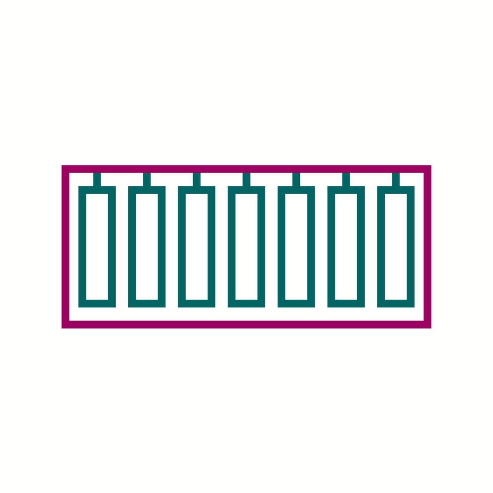 Unique Piano Keys Vector Line Icon