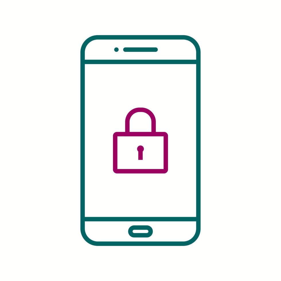 Unique Lock Screen Vector Line Icon