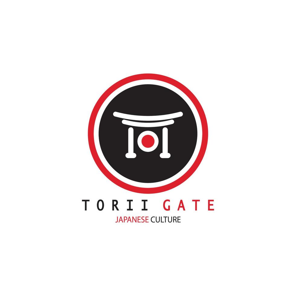 puerta torii cultura tradicional japonesa icono de ilustración de logotipo simple con concepto de vector minimalista estético