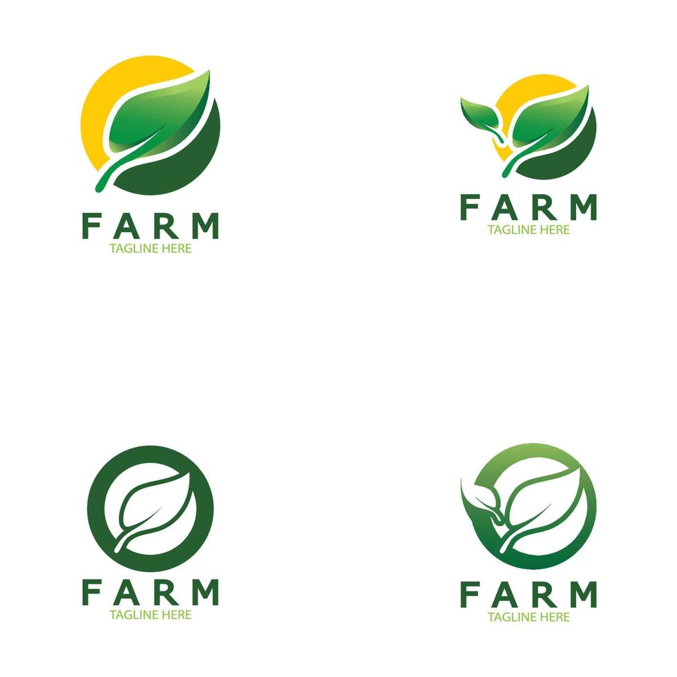 Farm  agriculture organic  logo design illustration of agriculture business, crop field, pasture, milk, Design Concept, Creative Symbol, Icon,Template vector