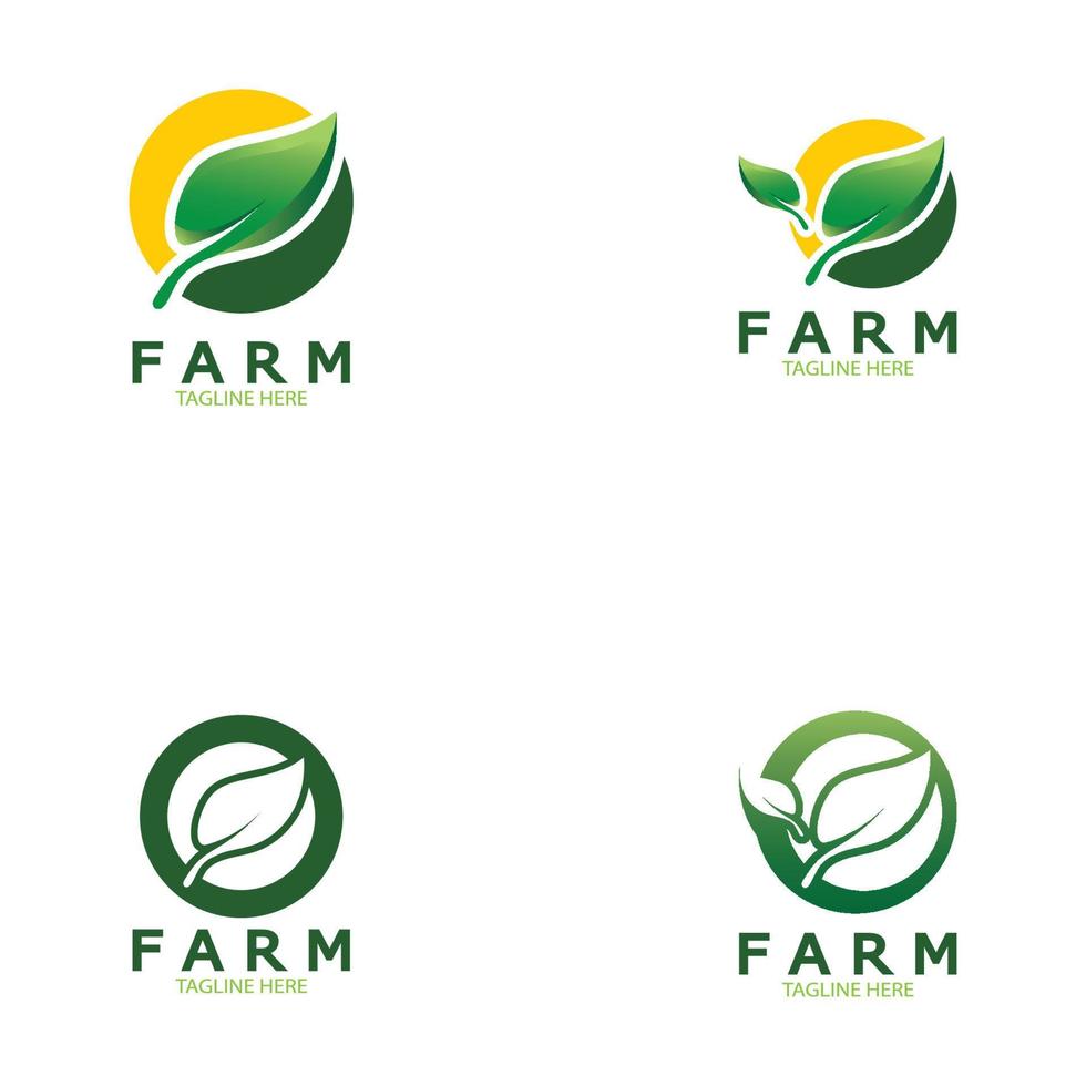 Ilustración de diseño de logotipo orgánico de agricultura agrícola de negocios agrícolas, campo de cultivo, pasto, leche, concepto de diseño, símbolo creativo, icono, plantilla vector