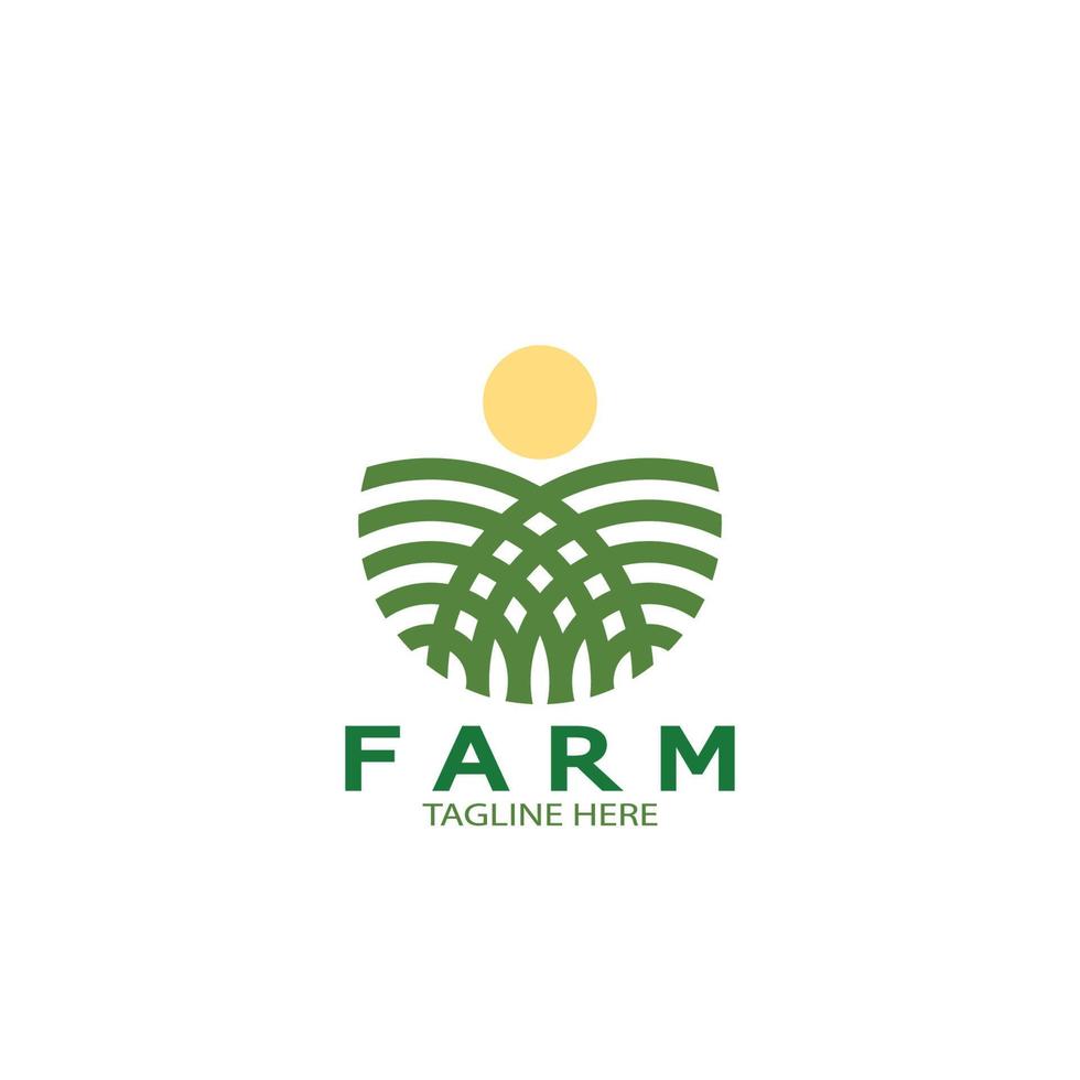 Farm  agriculture organic  logo design illustration of agriculture business, crop field, pasture, milk, Design Concept, Creative Symbol, Icon,Template vector