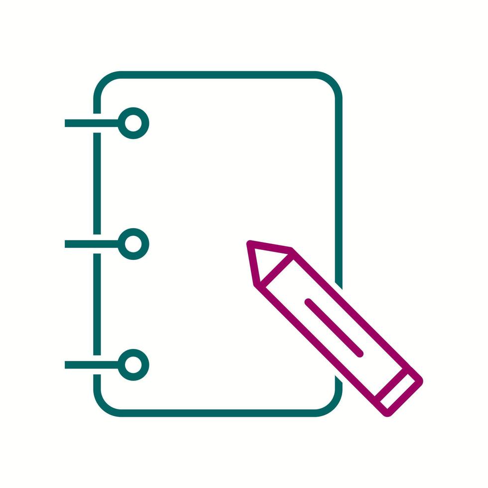 Unique Papers And Pencil Vector Line Icon