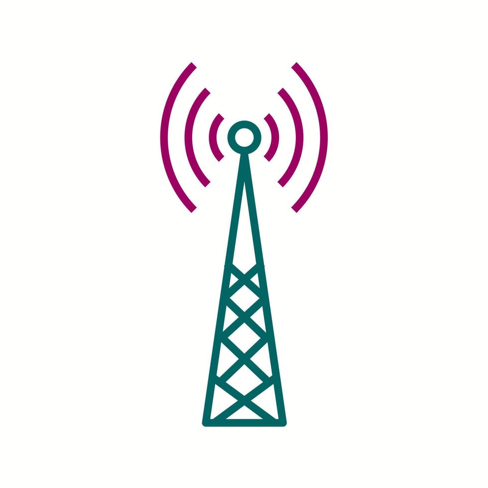 icono de línea de vector de torre de telecomunicaciones único