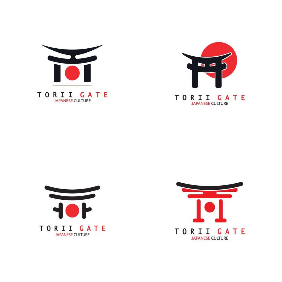 puerta torii cultura tradicional japonesa icono de ilustración de logotipo simple con concepto de vector minimalista estético