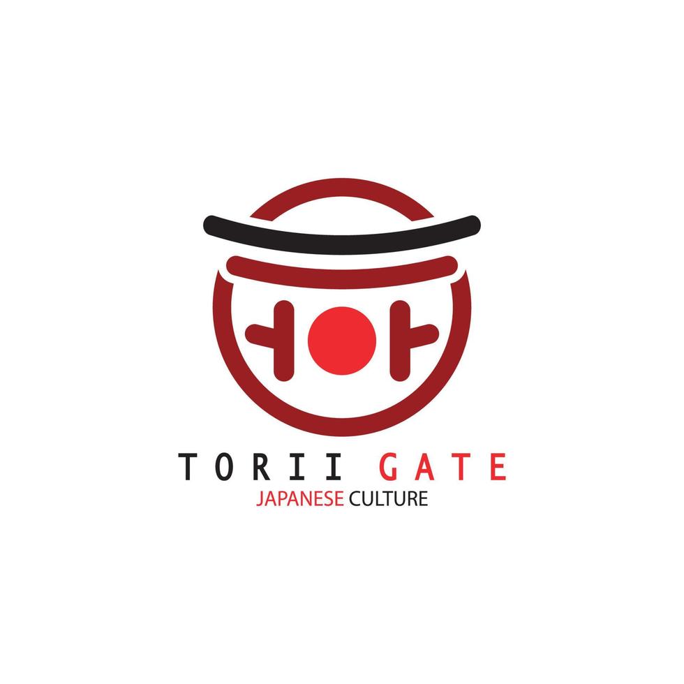 torii gate japanese traditional culture simple logo illustration icon with aesthetic minimalist vector concept