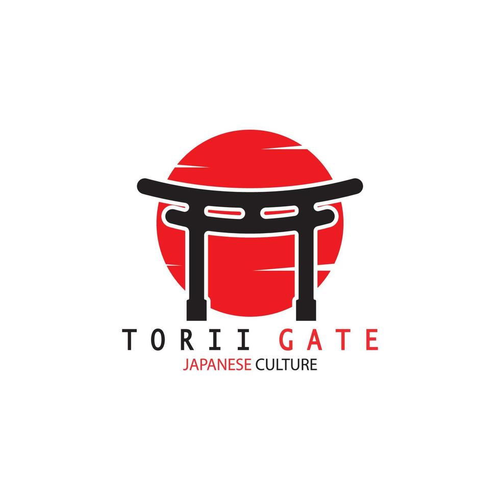 torii gate japanese traditional culture simple logo illustration icon with aesthetic minimalist vector concept