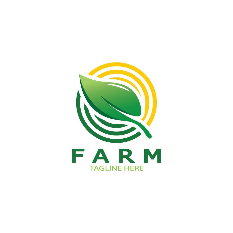 Ilustración de diseño de logotipo orgánico de agricultura agrícola de negocios agrícolas, campo de cultivo, pasto, leche, concepto de diseño, símbolo creativo, icono, plantilla vector