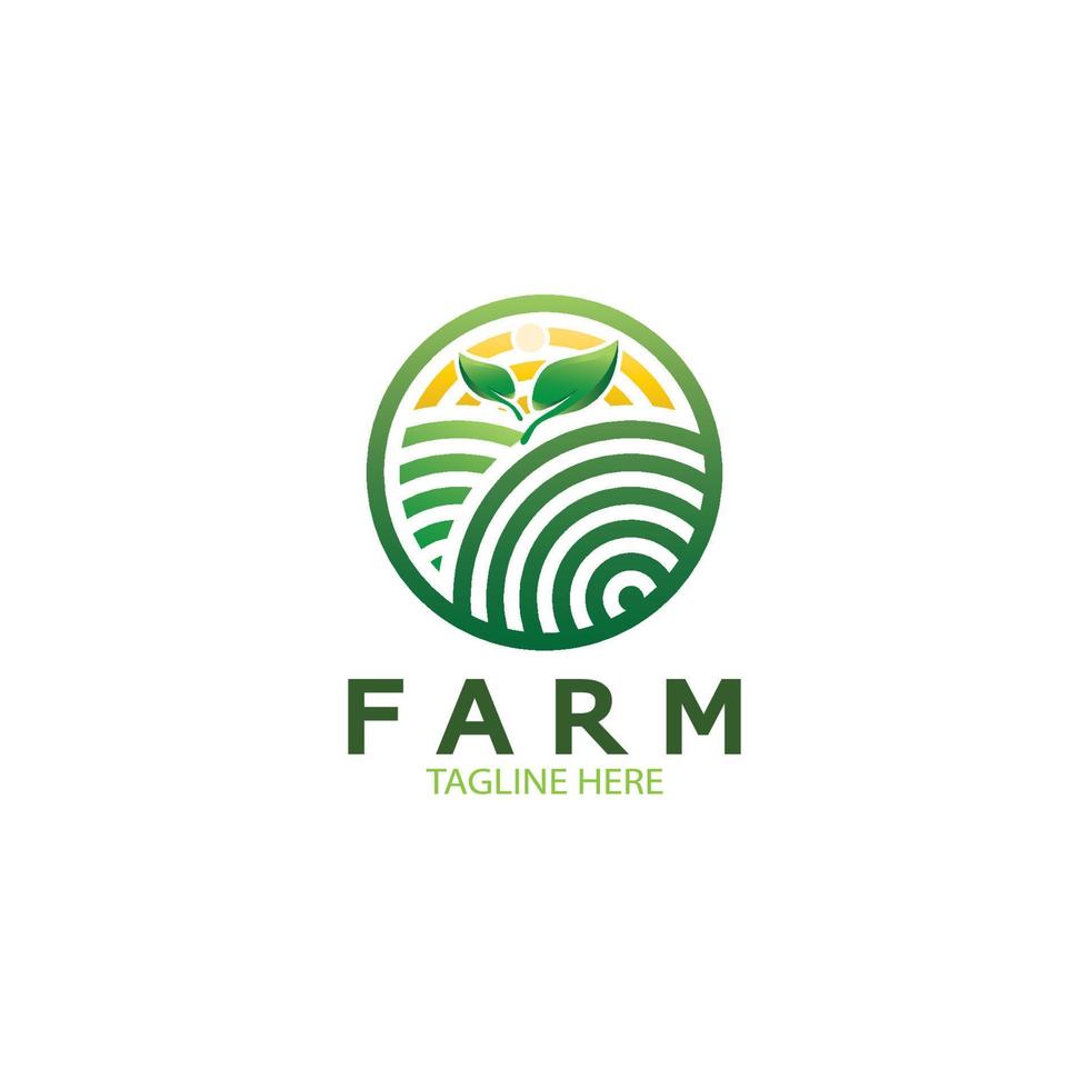 Farm  agriculture organic  logo design illustration of agriculture business, crop field, pasture, milk, Design Concept, Creative Symbol, Icon,Template vector
