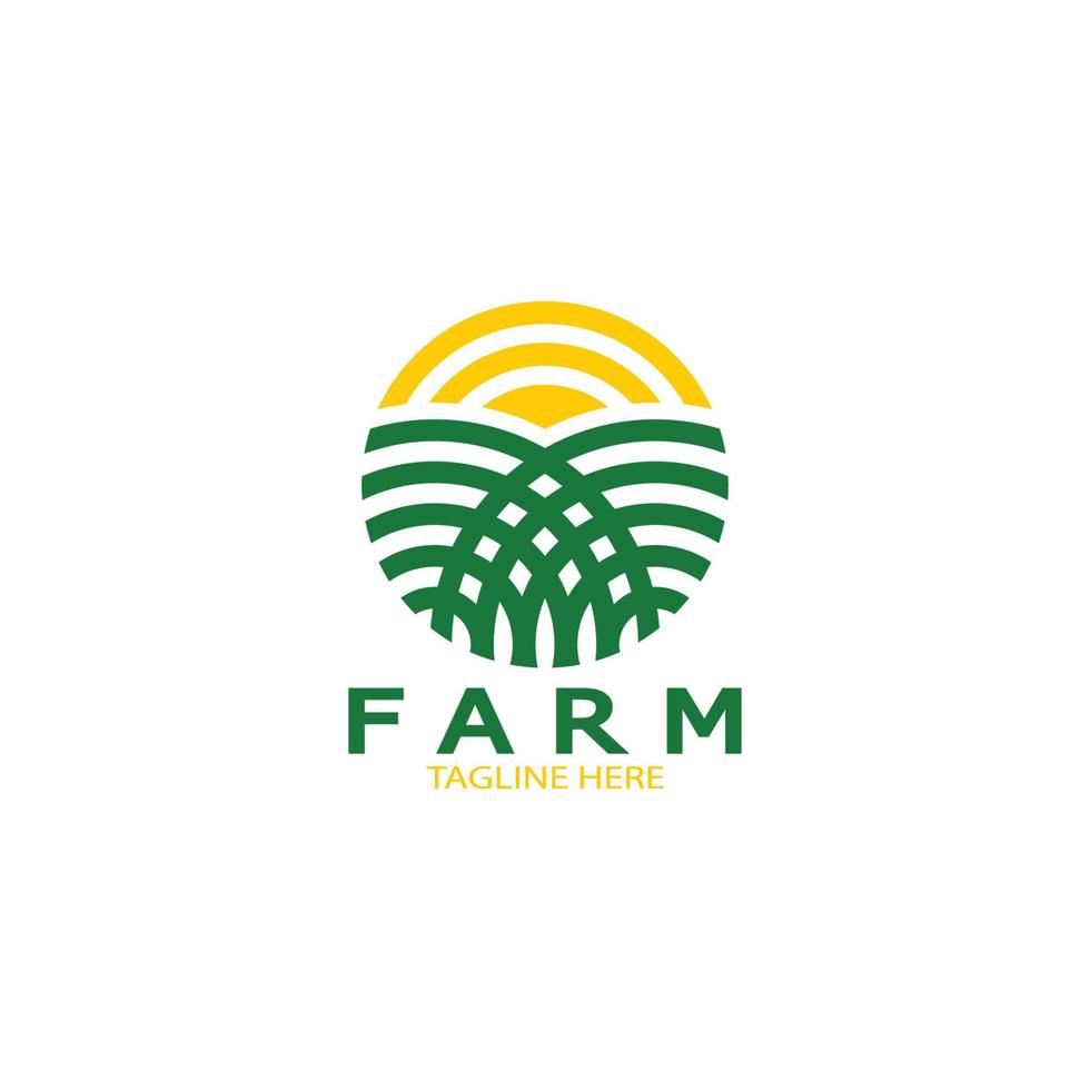 Farm  agriculture organic  logo design illustration of agriculture business, crop field, pasture, milk, Design Concept, Creative Symbol, Icon,Template vector