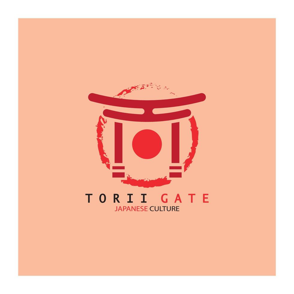 torii gate japanese traditional culture simple logo illustration icon with aesthetic minimalist vector concept