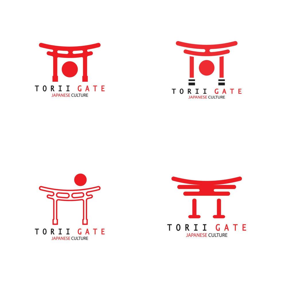 torii gate japanese traditional culture simple logo illustration icon with aesthetic minimalist vector concept