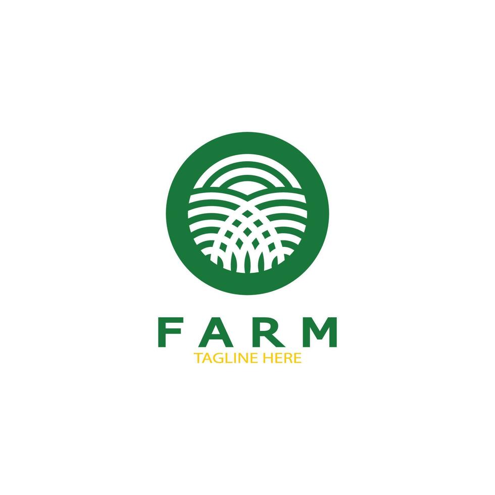 Ilustración de diseño de logotipo orgánico de agricultura agrícola de negocios agrícolas, campo de cultivo, pasto, leche, concepto de diseño, símbolo creativo, icono, plantilla vector