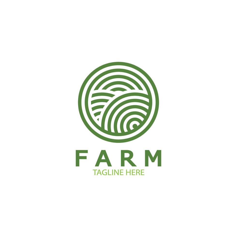 Ilustración de diseño de logotipo orgánico de agricultura agrícola de negocios agrícolas, campo de cultivo, pasto, leche, concepto de diseño, símbolo creativo, icono, plantilla vector