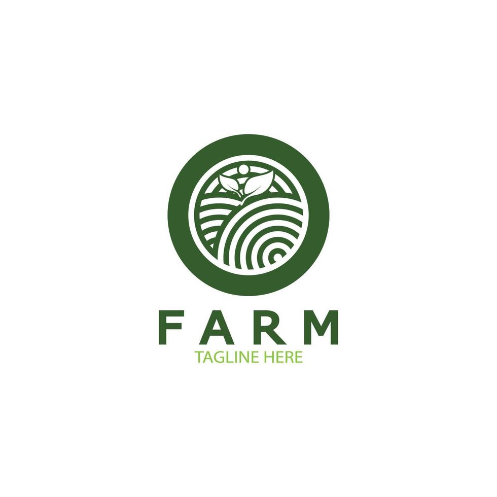 Farm  agriculture organic  logo design illustration of agriculture business, crop field, pasture, milk, Design Concept, Creative Symbol, Icon,Template vector