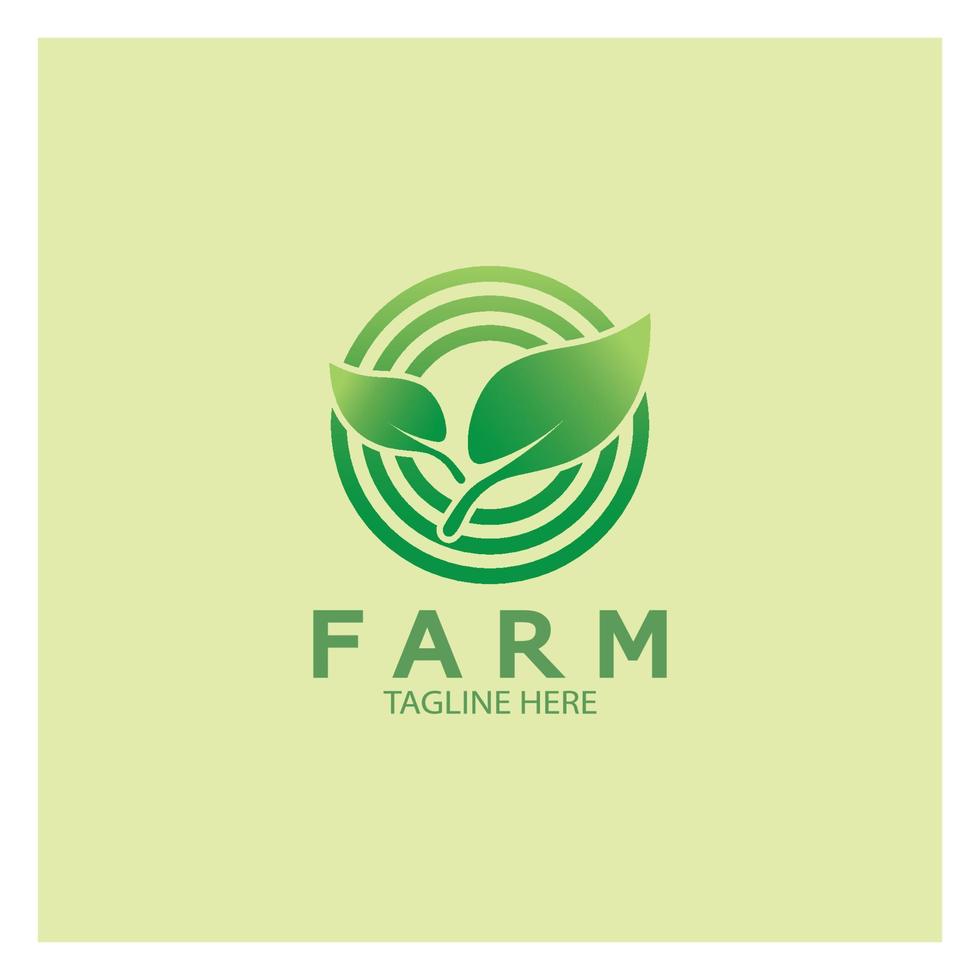 Farm  agriculture organic  logo design illustration of agriculture business, crop field, pasture, milk, Design Concept, Creative Symbol, Icon,Template vector