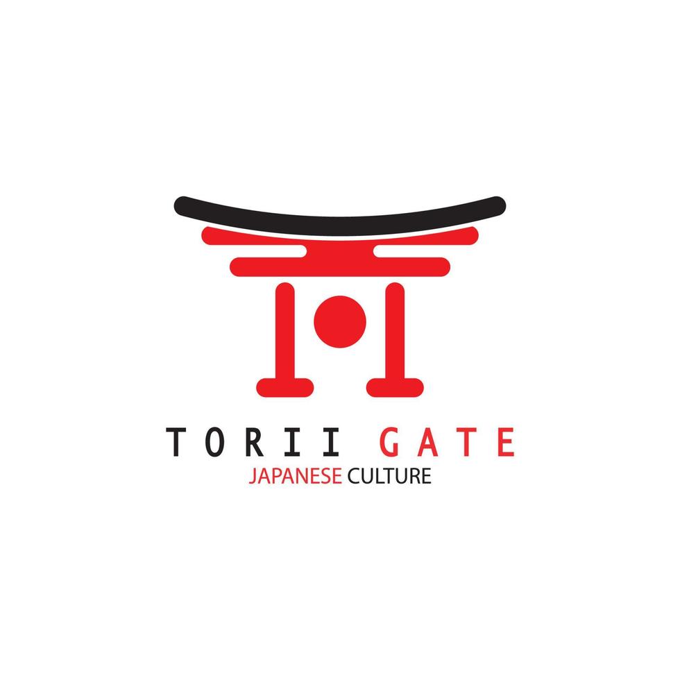 torii gate japanese traditional culture simple logo illustration icon with aesthetic minimalist vector concept