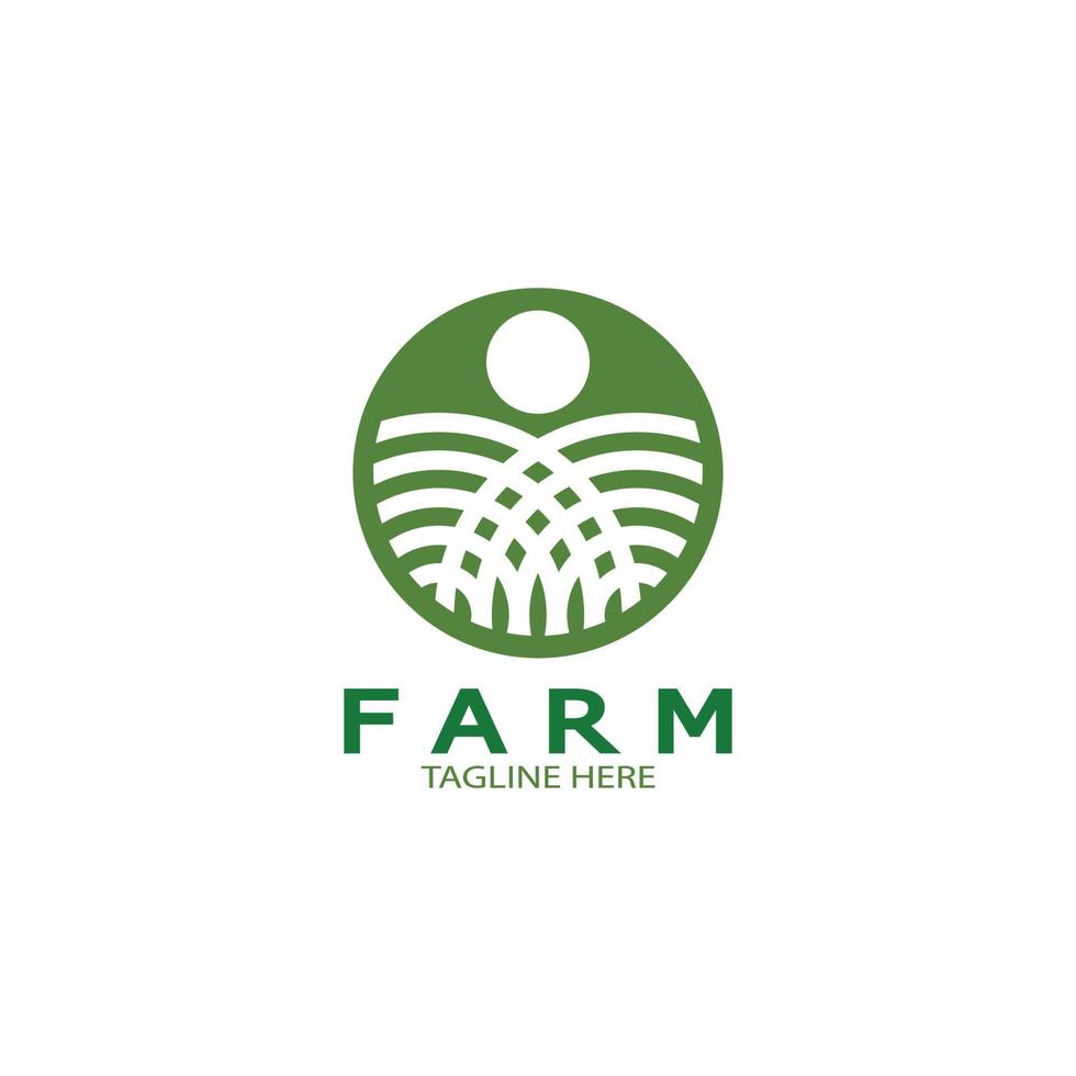 Farm  agriculture organic  logo design illustration of agriculture business, crop field, pasture, milk, Design Concept, Creative Symbol, Icon,Template vector