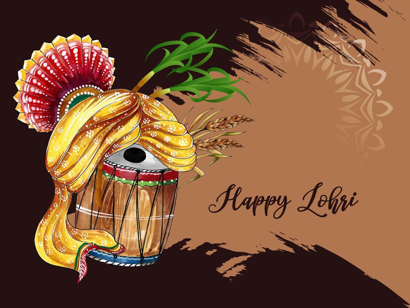 Beautiful Happy Lohri Indian traditional festival background design vector