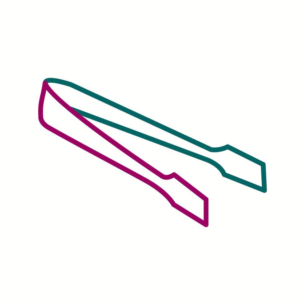 Unique Tongs Vector Line Icon