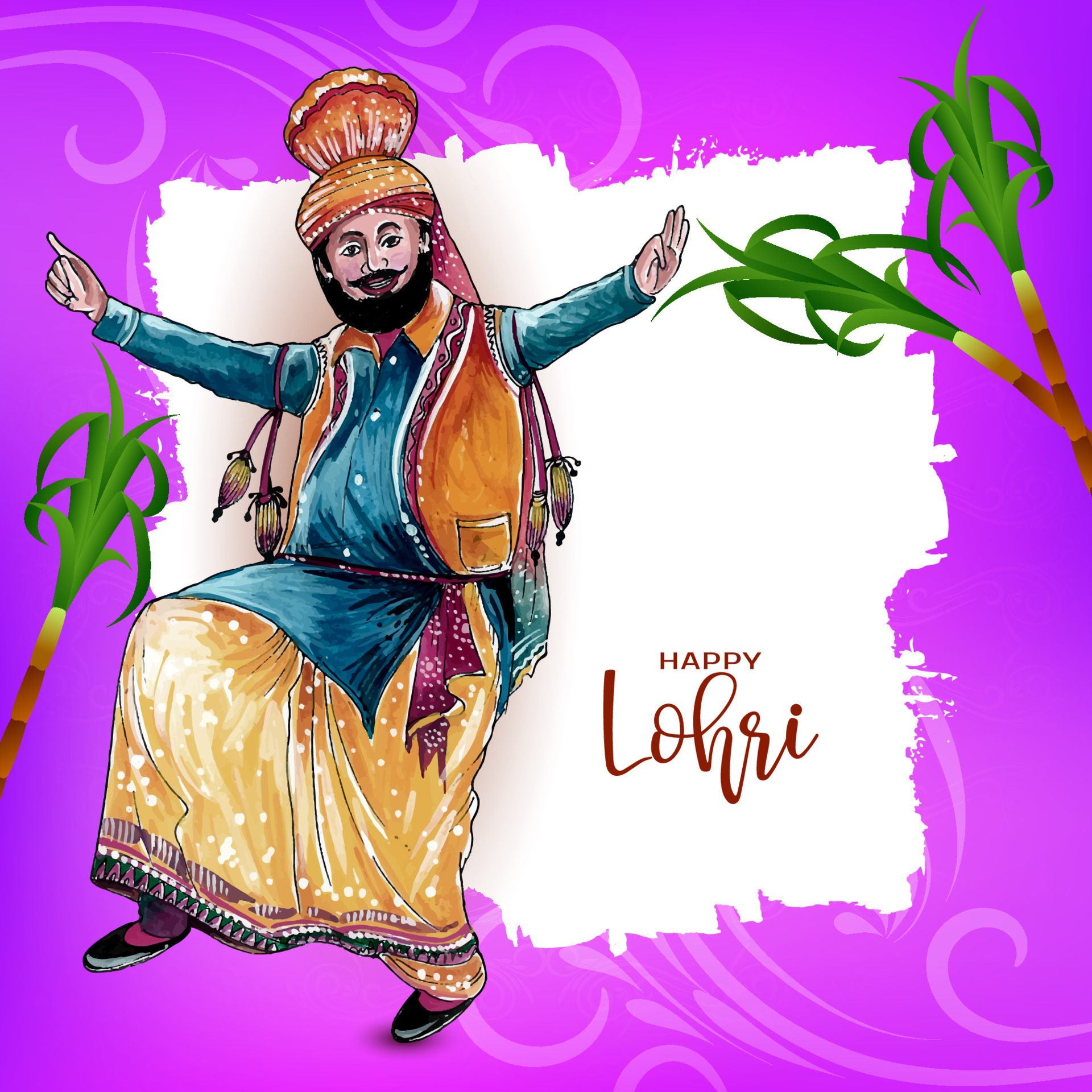 Happy Lohri and Baisakhi cultural Sikh festival celebration background  16963767 Vector Art at Vecteezy