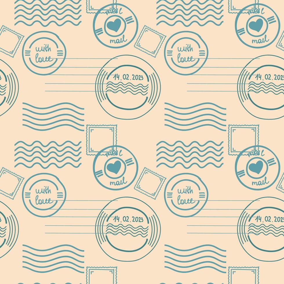 Vector collection of vintage post stamps for St. Valentine day, wedding design, invitation, congratulation, scrapbook. Romantic collection.