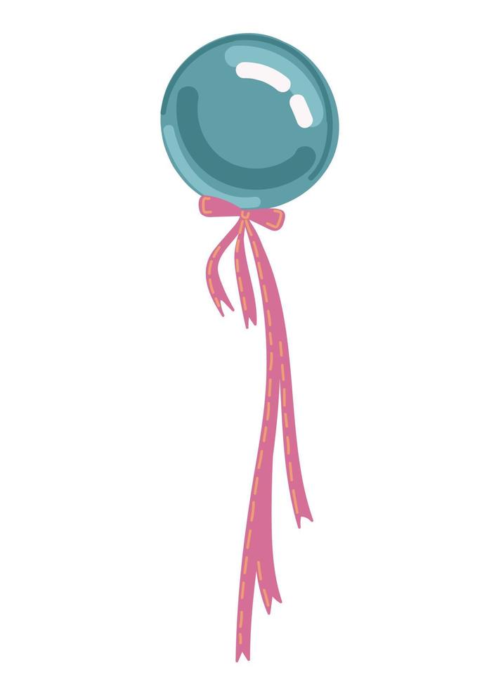 Globo volador de fiesta con streamer aislado sobre fondo blanco. vector. vector