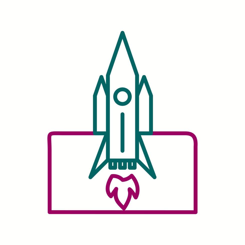 Unique Rocket Launched II Vector Line Icon