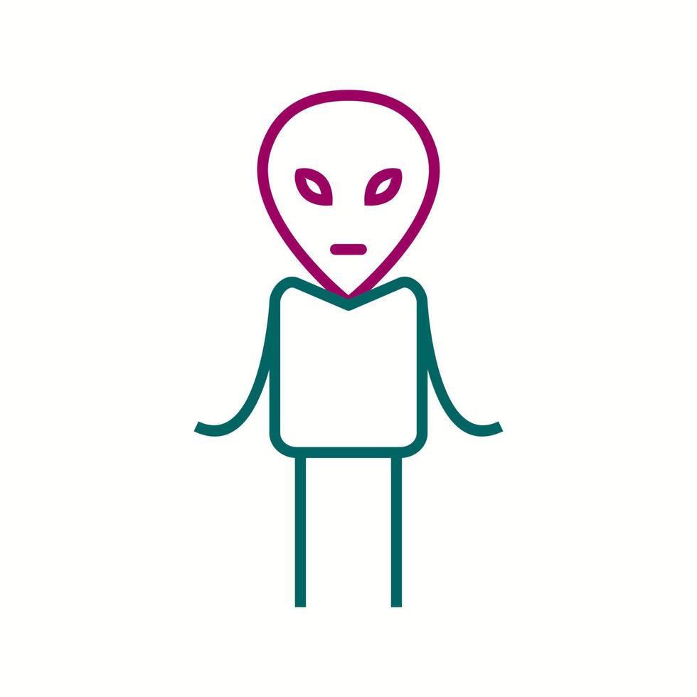 Unique Alien II Vector Line Icon